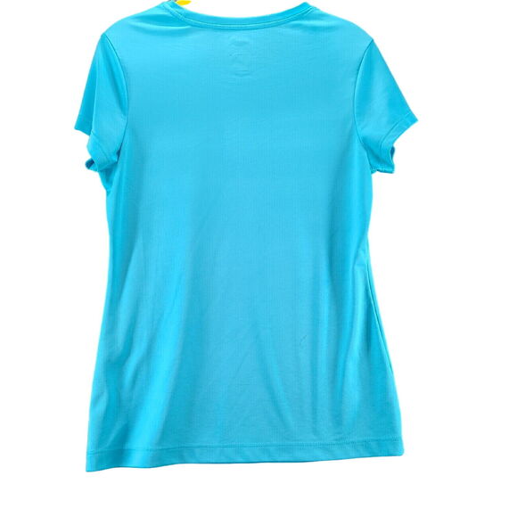 Danskin Now Womens T-Shirt Blue Size Large 100% Polyester Short Sleeve Pullover - Picture 2 of 12